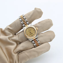 Load image into Gallery viewer, Rolex Oyster Perpetual Lady ref. 67183 Steel/Gold - Champagne 3-6-9 Dial - Jubilee bracelet
