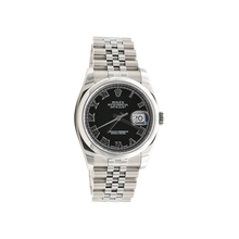 Załaduj obraz do przeglądarki galerii, Rolex Datejust ref. 116200 Black Roman Dial - Jubilee Bracelet - Full Set
