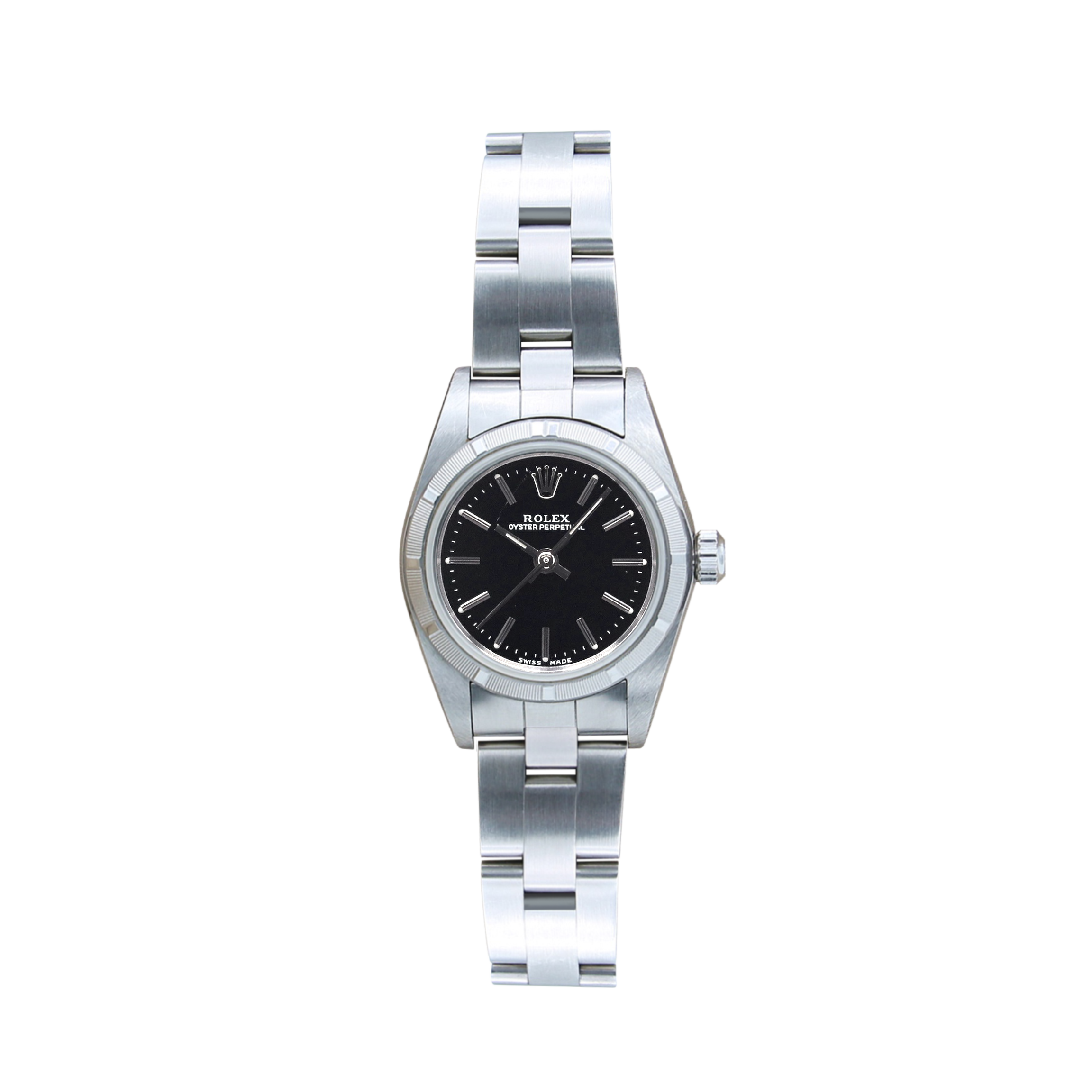 Rolex Lady Oyster Perpetual 76030 - Black Dial - Oyster Bracelet