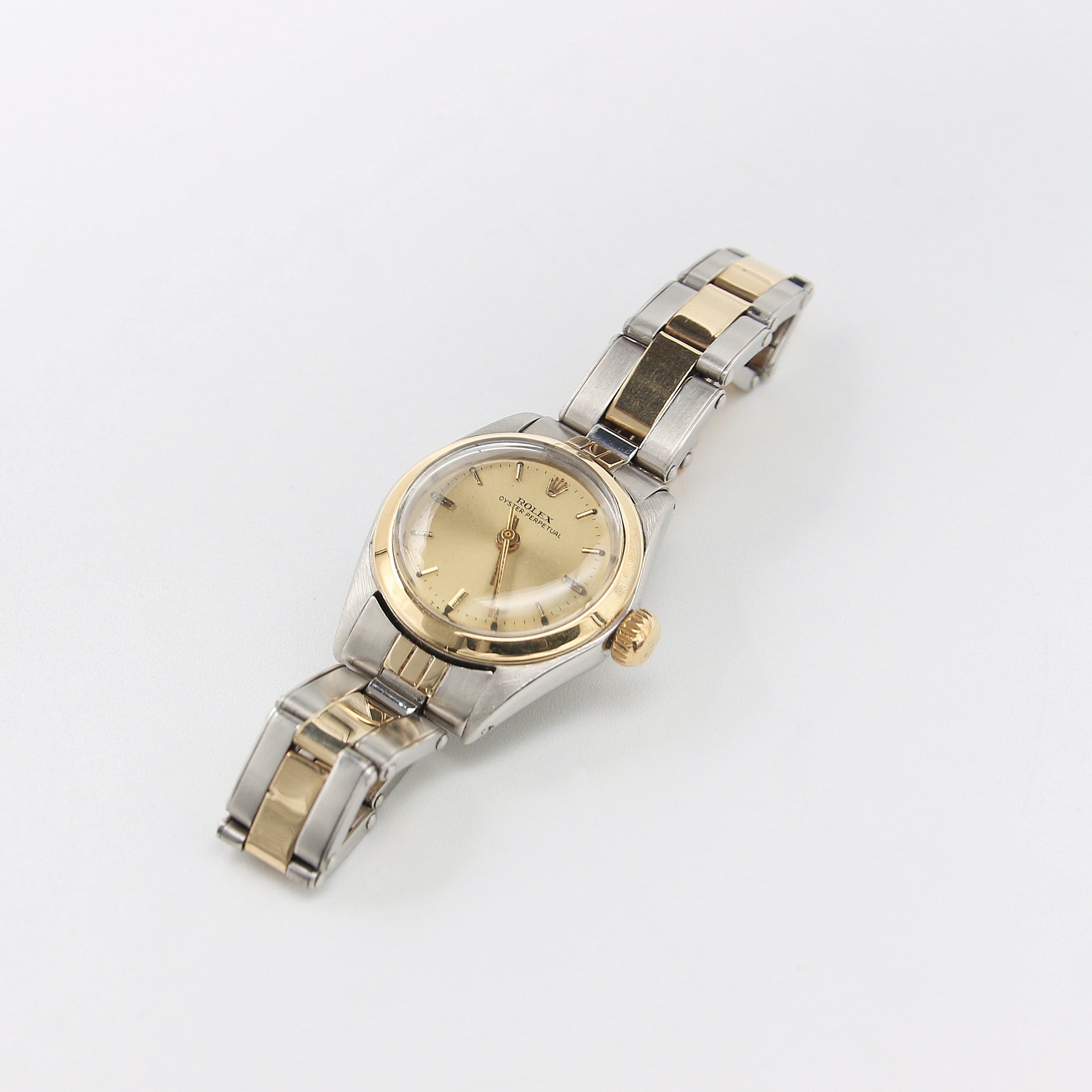 Rolex Oyster Perpetual Lady ref. 6618 Steel and Gold - Champagne Dial - Oyster Bracelet