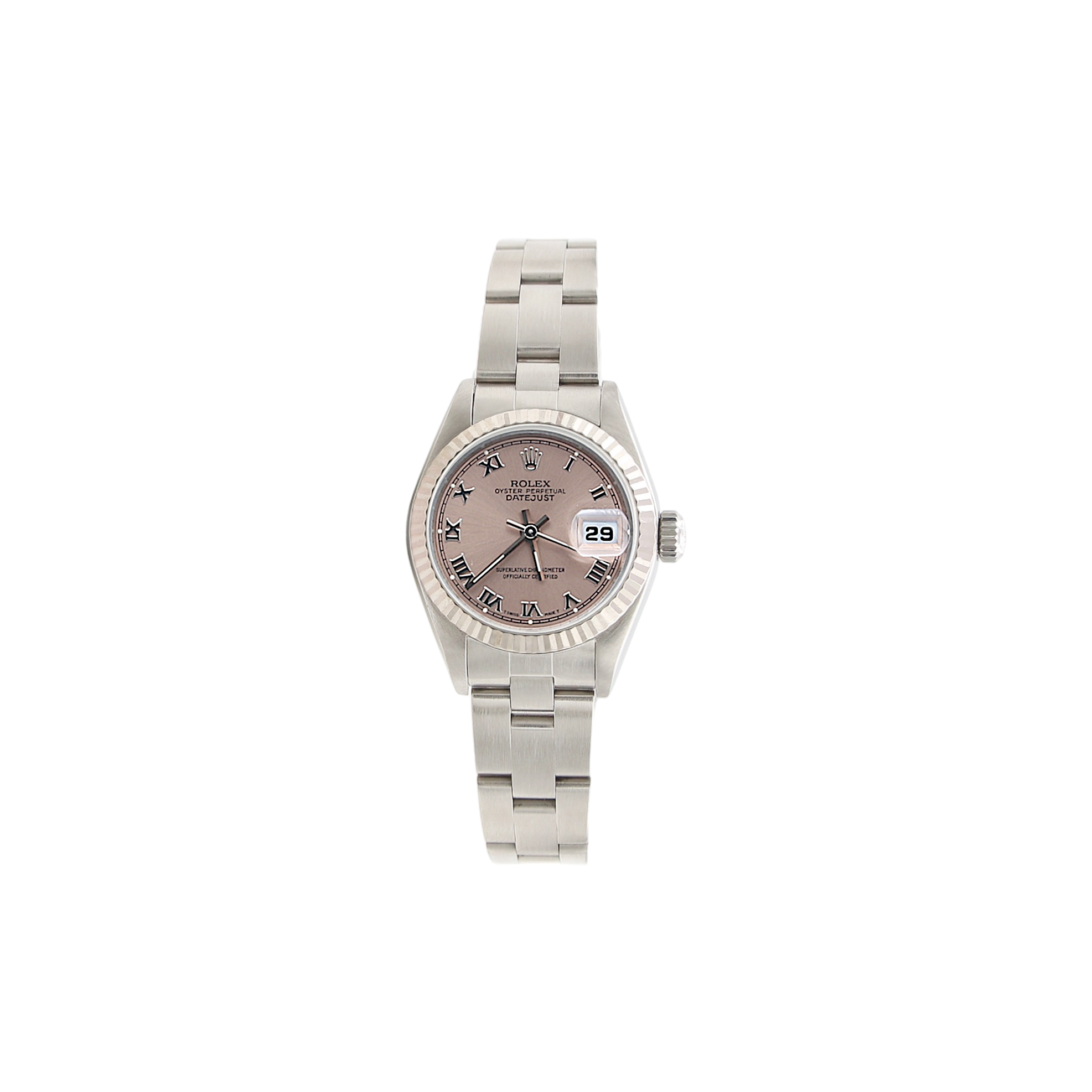 Rolex Lady-Datejust ref. 69174 – Salmon Roman Dial Jubilee-Armband – Garantiepapiere