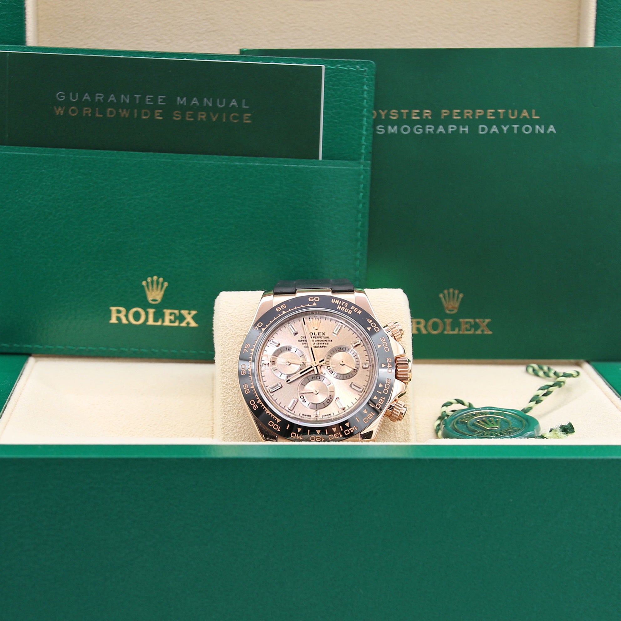 Rolex Daytona 116515 Rubber Strap - Sundust Dial with Diamonds