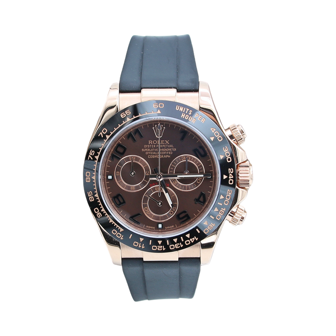 Rolex Daytona ref. 116515 Chocolate Arabic dial Rubber-B strap - Full Set