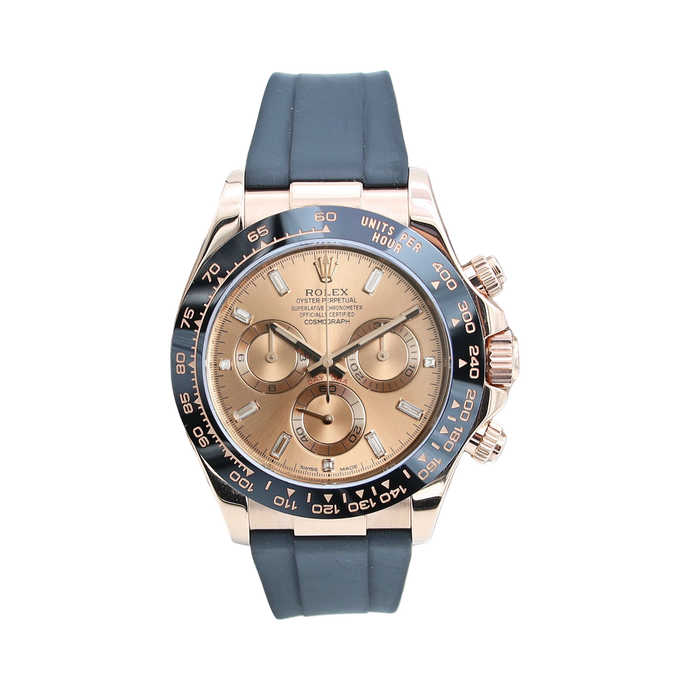 Rolex Daytona ref. 116515 Sundust Dial with Baguette Diamonds - Full Set