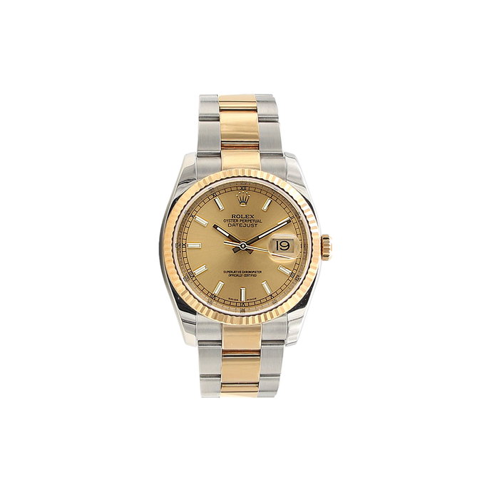 Rolex Datejust ref. 116233 Champagne Roman Dial - Oyster Bracelet - Full Set