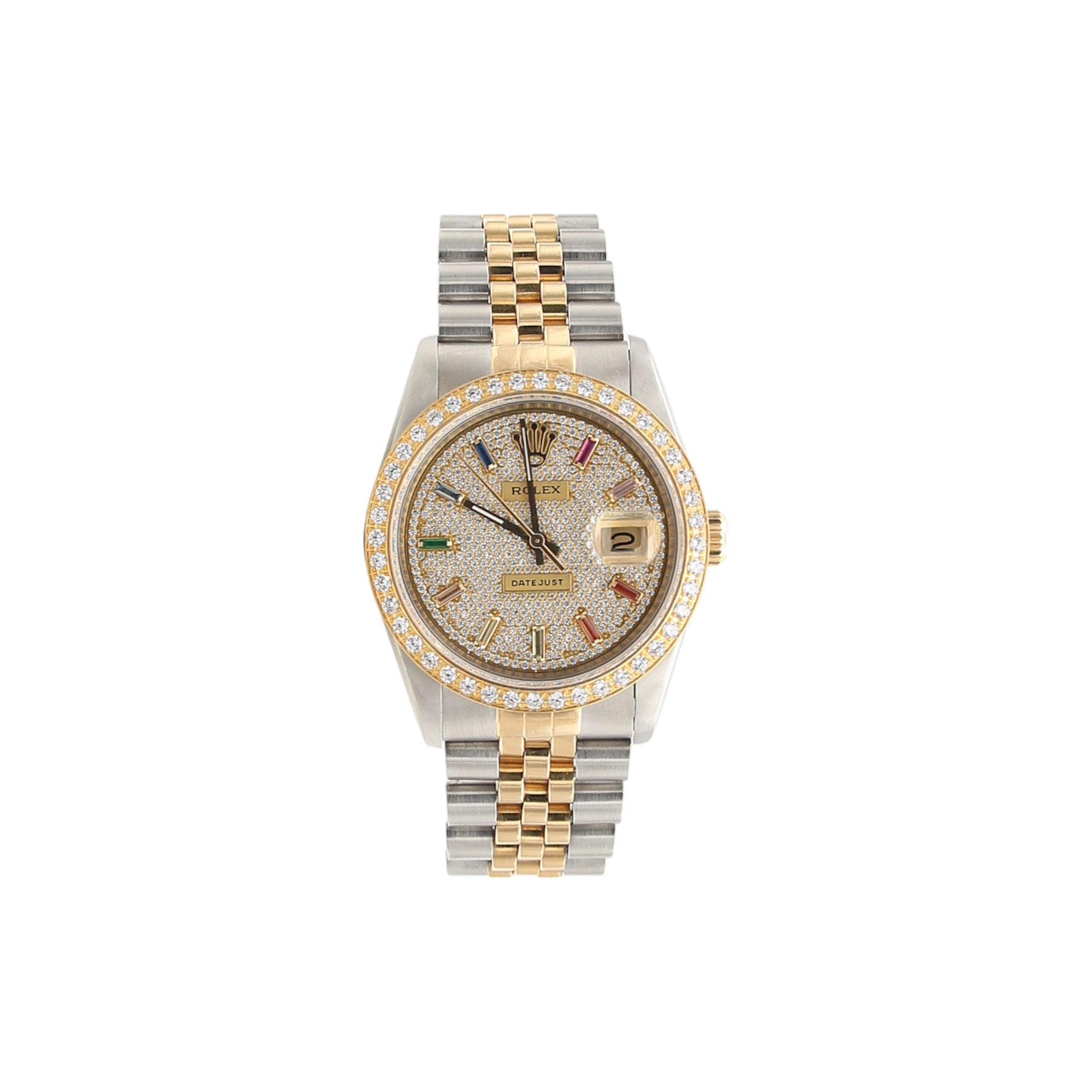 Rolex Datejust ref. 16233 Steel/Gold - Rainbow Dial and Bezel - Jubilee bracelet