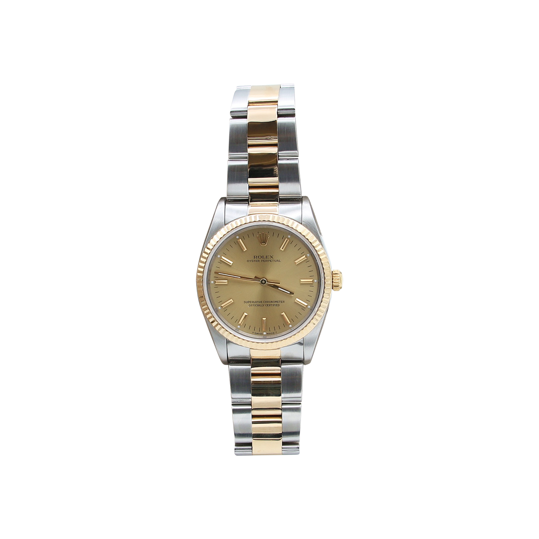 Rolex Oyster Perpetual 34 Ref. 14233 Stahl/Gold -Champagner -Zifferblatt - Austernarmband