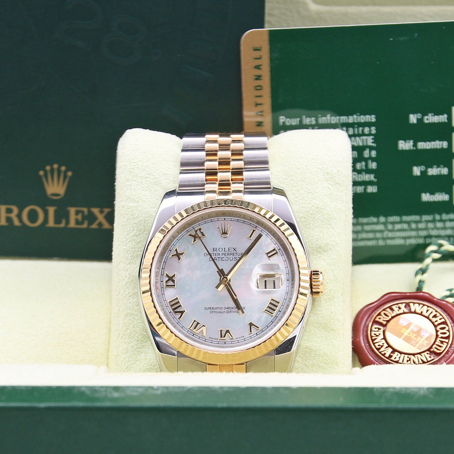 Rolex Datejust ref. 116233 MOP Dial Jubilee bracelet Full set