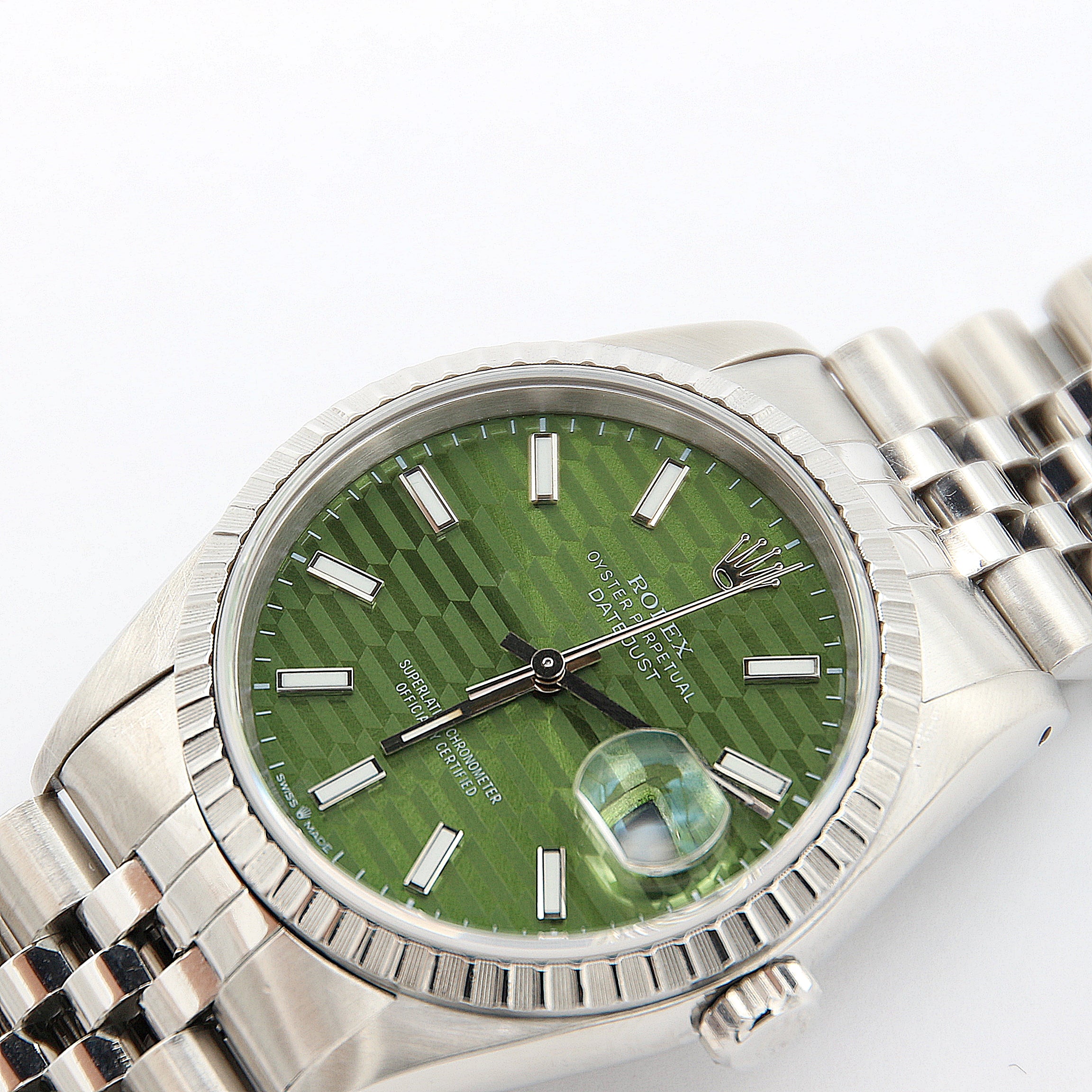Rolex Datejust ref. 16220 - Green Motif dial - Jubilee bracelet