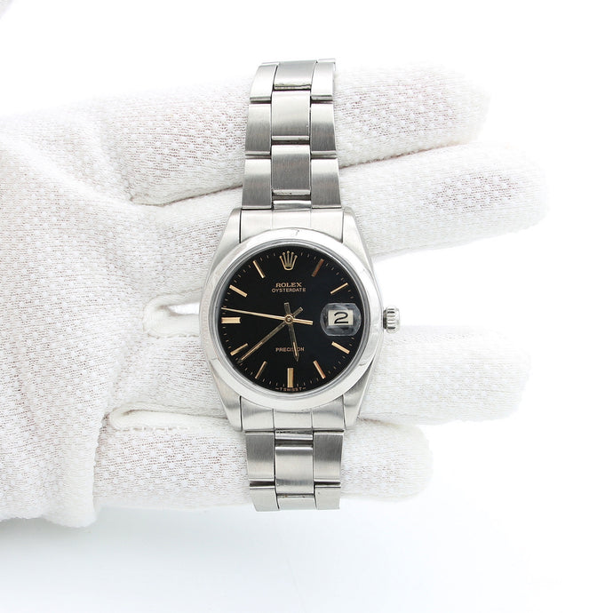 Rolex Precision Date ref. 6694 Black Dial (Golden Indexes) - Oyster Folded Bracelet