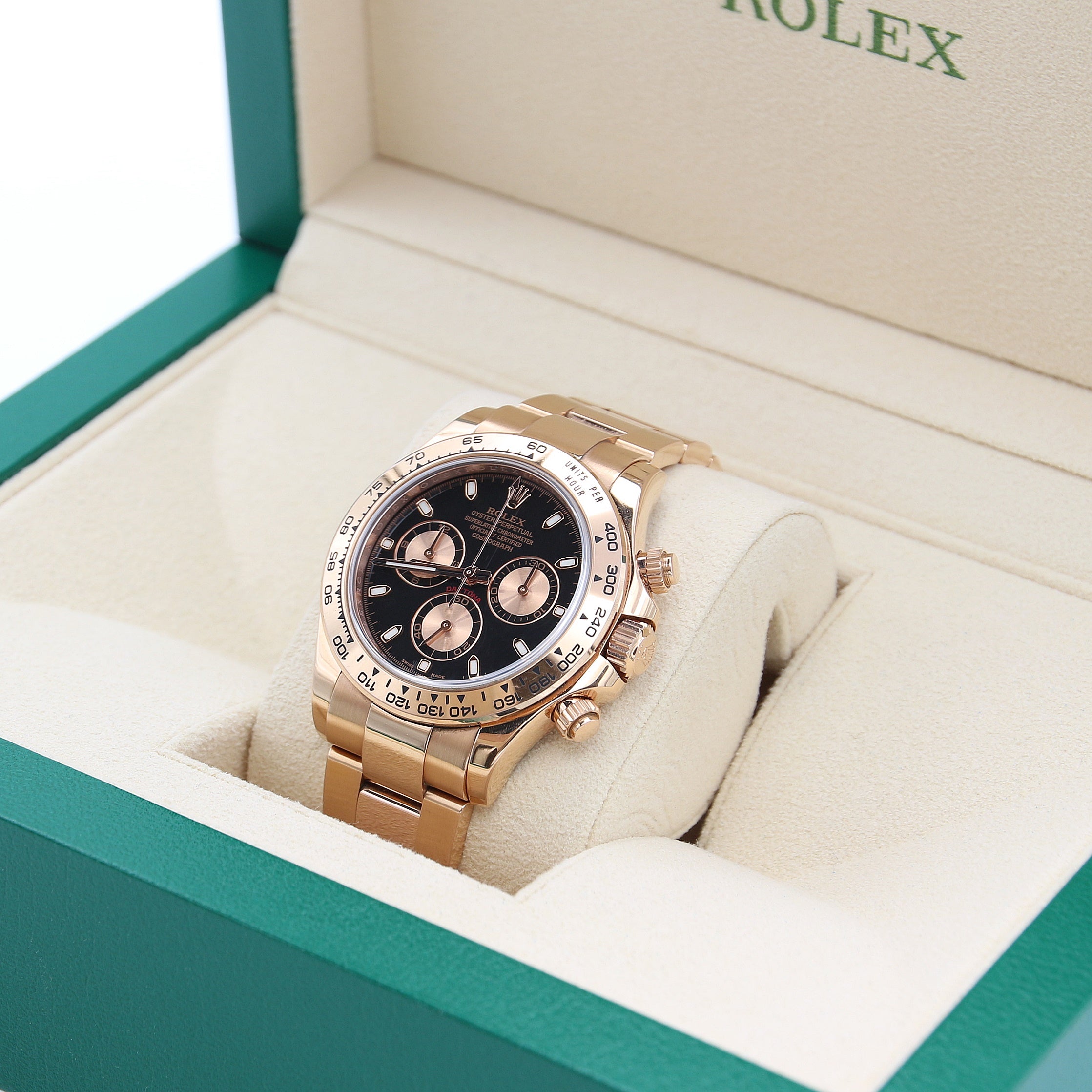 Rolex Daytona 116505 Rose Gold Black dial with pink