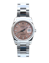 Bild in Galerie-Viewer laden, Rolex Date Ref. 115200 Lachs -Zifferblatt -Austernarmband
