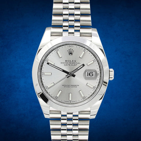Buy Online Watch Rolex Datejust 126300 Silver Dial Full Set