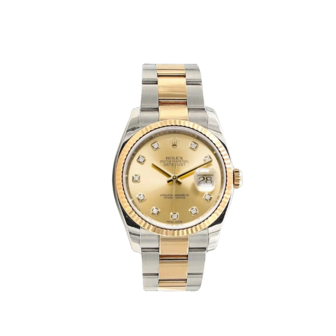 Rolex Datejust ref. 116233 Champagne Diamonds Dial - Oyster Bracelet - Full Set