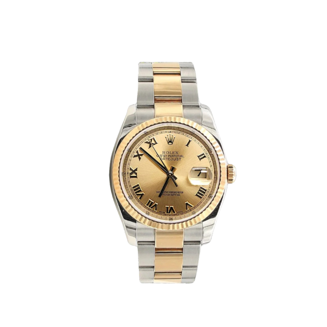 Rolex Datejust ref. 116233 Champagne Roman Dial - Oyster Bracelet - Full Set