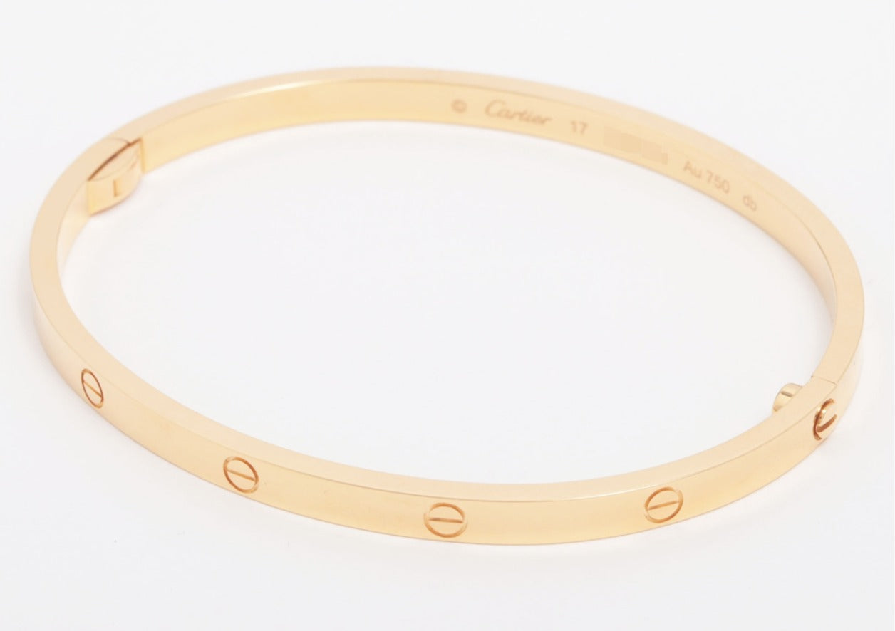 Cartier Love SM-Armband – AP060439 – 750 (YG) 19,6 g – Größe 17 – komplettes Set
