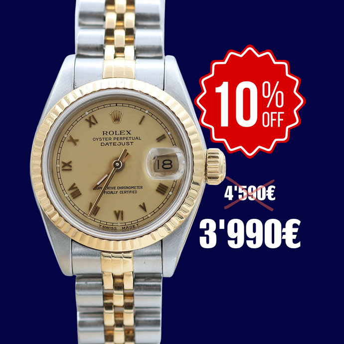 ON SALE: Rolex Datejust Lady ref. 69173 Steel/Gold- Jubilee Bracelet - Champagne Roman Dial