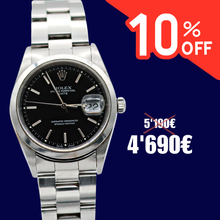 Carica l'immagine nel visualizzatore di Gallery, ON SALE: Rolex Date ref. 15200 Black Dial Oyster Bracelet - Full Set
