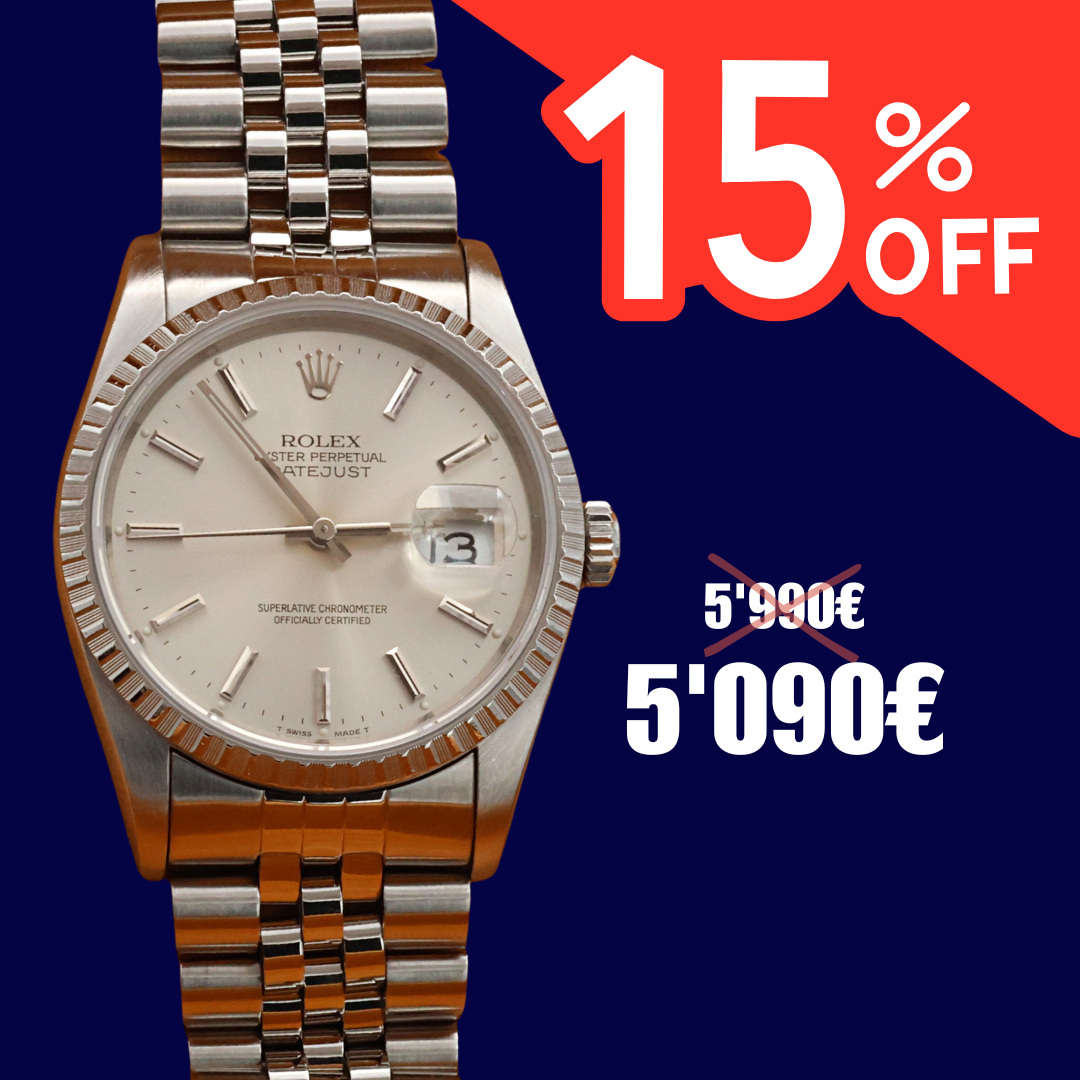 ON SALE: Rolex Datejust 36 ref. 16220 Silver Dial - Jubilee Bracelet