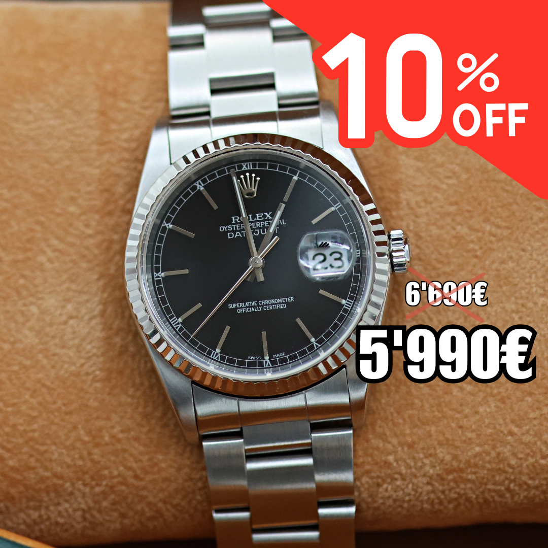 ON SALE: Rolex Datejust 36 ref. 16234 Black (Circle) Dial - Oyster Bracelet