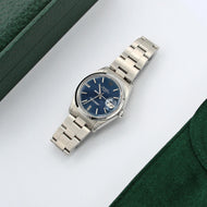 Rolex Oyster Perpetual Date ref. 1500 - Blue dial (II) - Steel bracelet