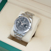 Bild in Galerie-Viewer laden, Rolex Datejust 41 Ref. 116300 schwarzes römisches Zifferblatt - Austernarmband - Voller Set
