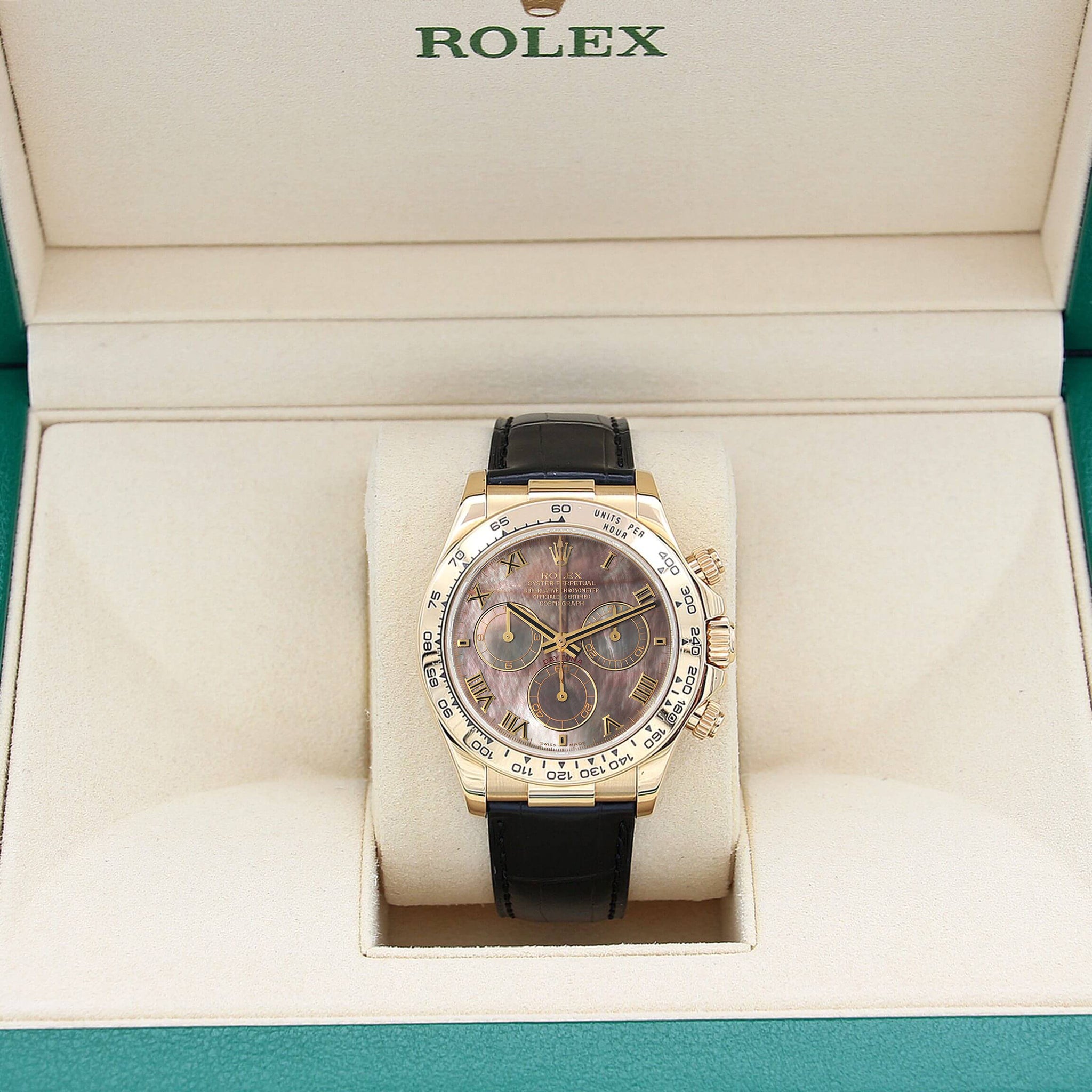 てつや Rolex Daytona 116518 Leather Strap - Tahiti Dial - Full Set
