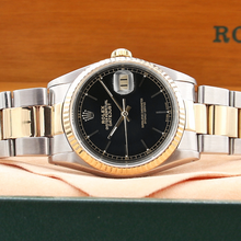 Load image into Gallery viewer, Rolex Datejust 36 ref. 16233 Black dial - Oyster Bracelet - Full Set
