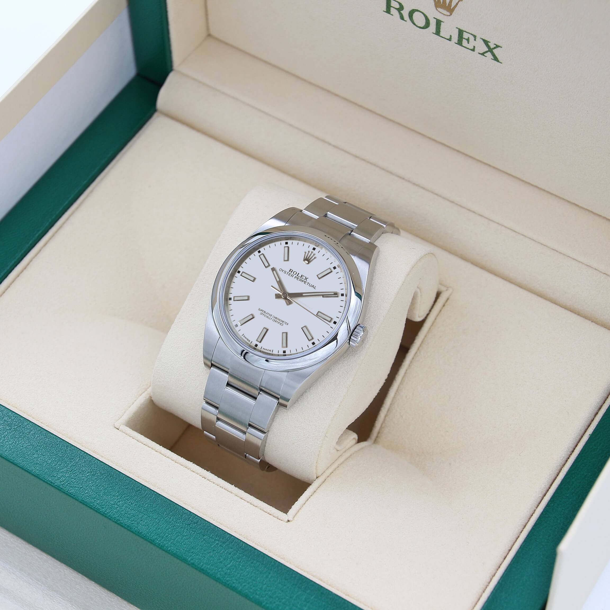 Rolex Oyster Perpetual 114300 White Dial - Full Set