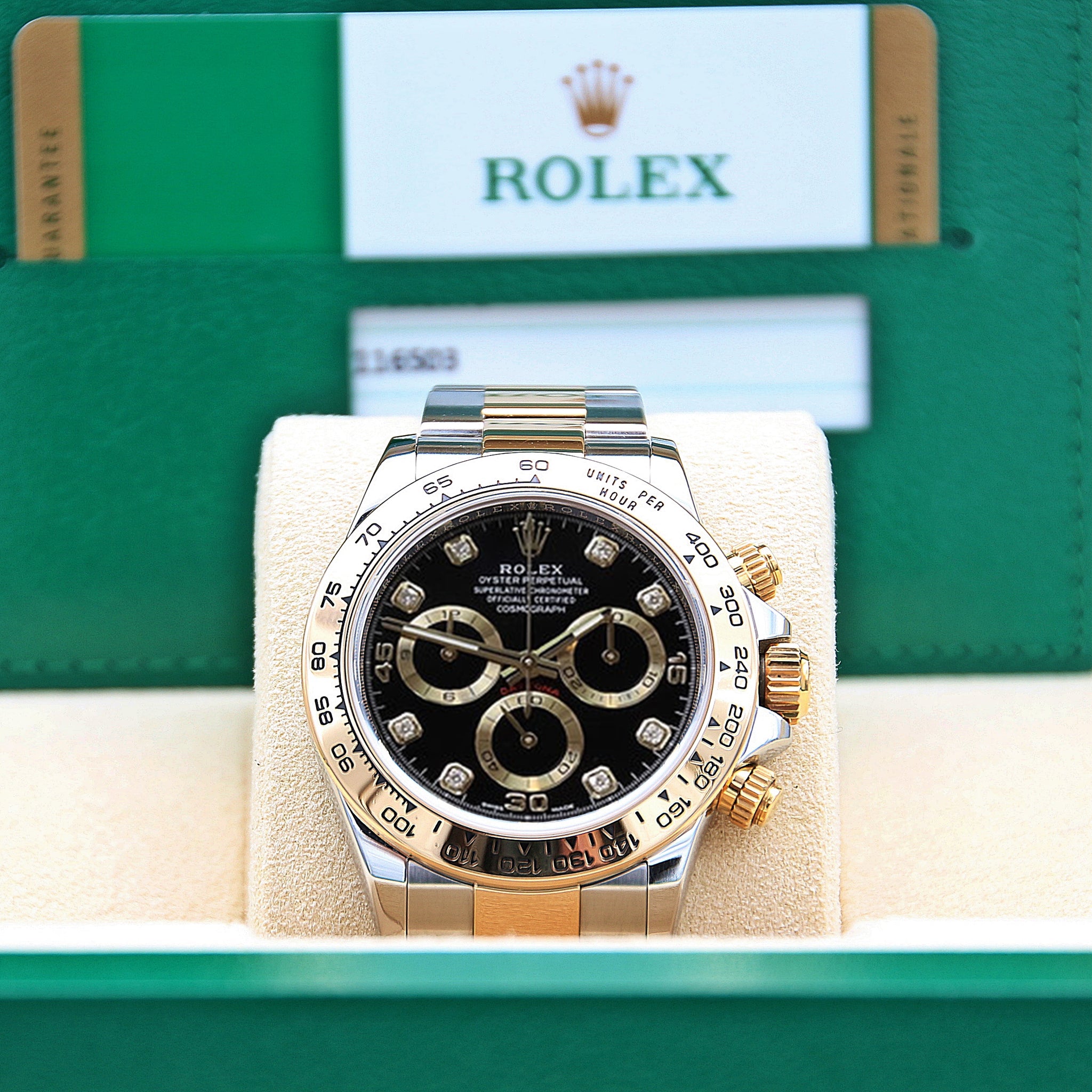 Rolex Daytona ref. 116503 steel/gold - Black Diamonds dial - Full