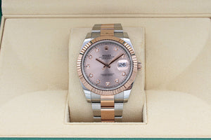 Rolex Datejust Ref. 126331 Sundust Diamonds Zifferblatt Roségold / Stahl - Austernarmband
