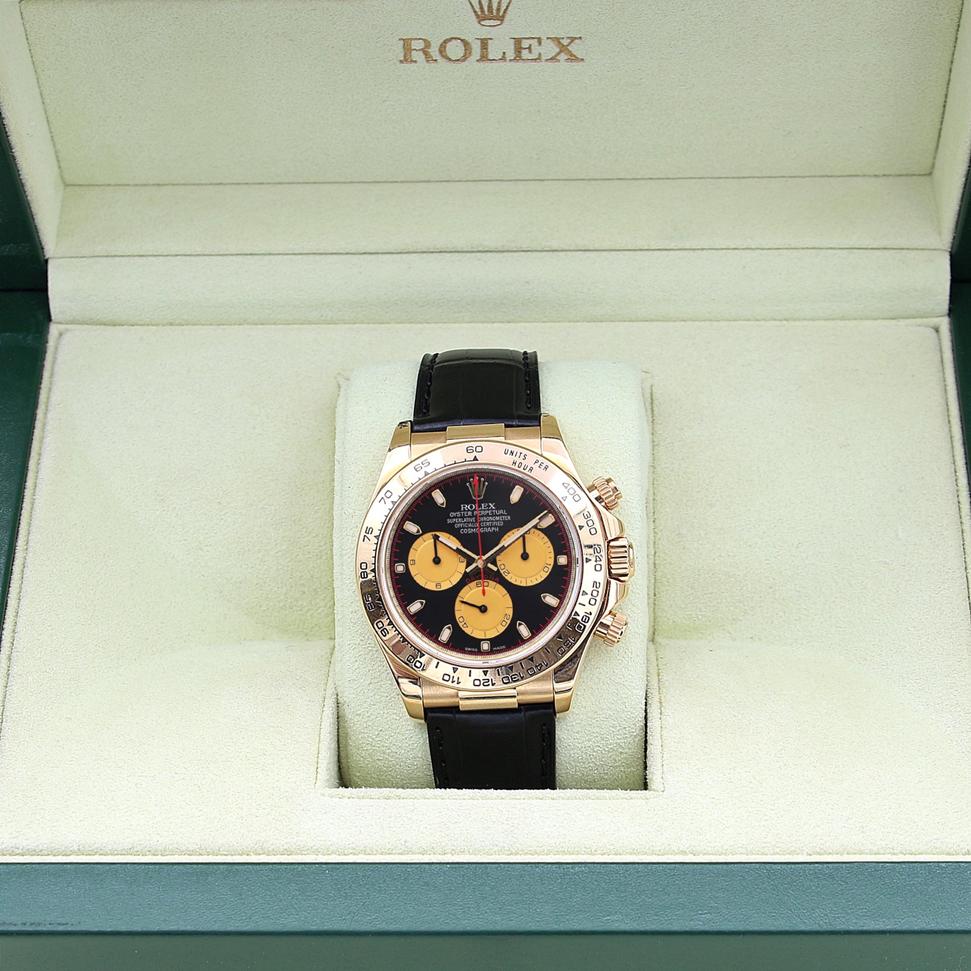 Rolex Daytona ref. 116518 - 18k Yellow Gold and Leather Strap - Paul Newman dial