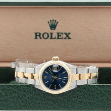 Załaduj obraz do przeglądarki galerii, Rolex Datejust Lady ref. 69173 Steel/Gold - Oyster Bracelet - Blue Soleil Dial - Full Set
