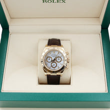 Carica l&#39;immagine nel visualizzatore di Gallery, Rolex Daytona ref. 116518 - 18k Yellow Gold and Leather Strap - White dial
