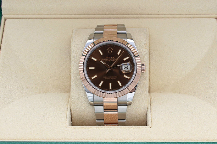 Rolex Datejust ref. 126331 Chocolate dial Rose Gold / Steel - Oyster bracelet