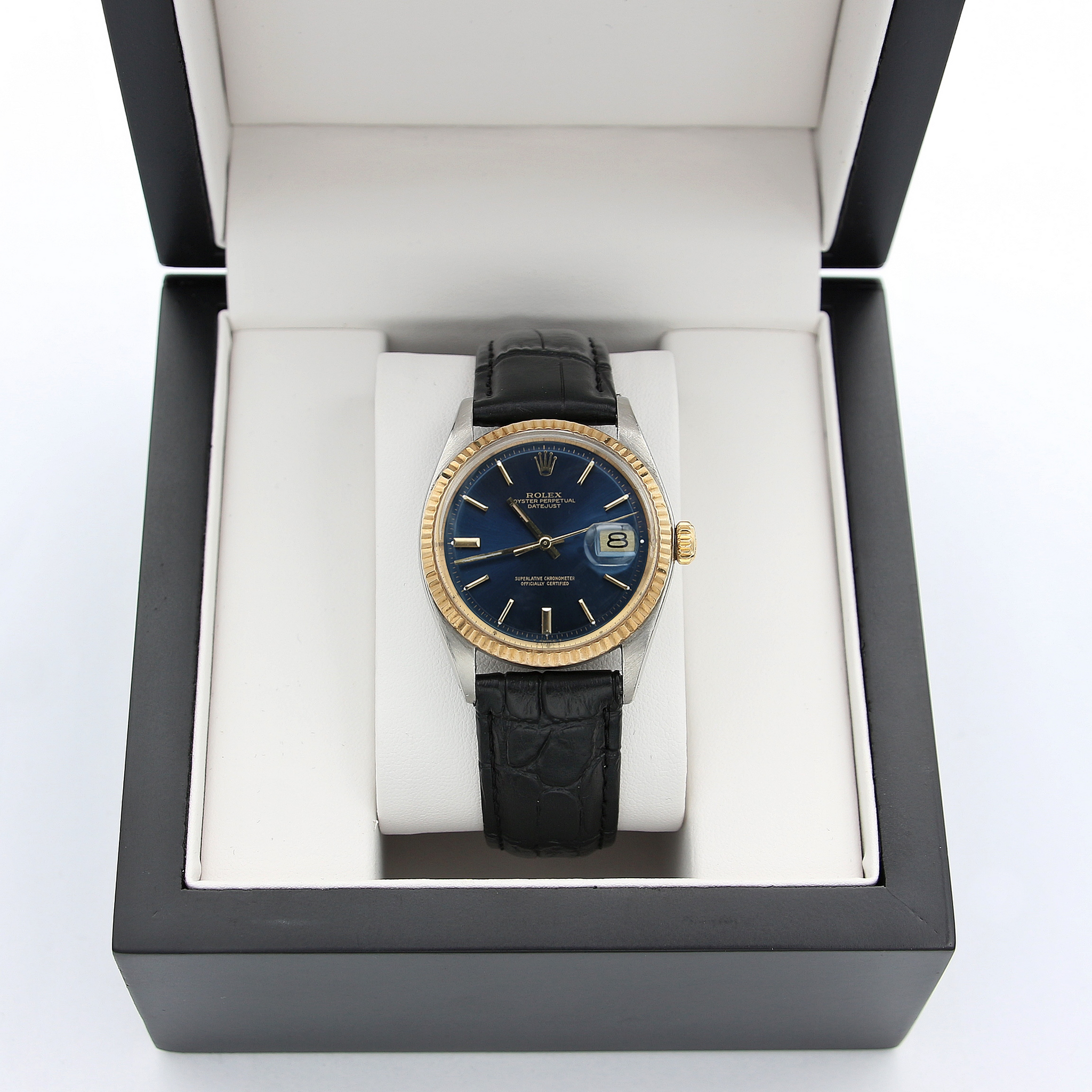 Buy Online Watch Rolex Datejust ref. 1601 Blue Dial Leather