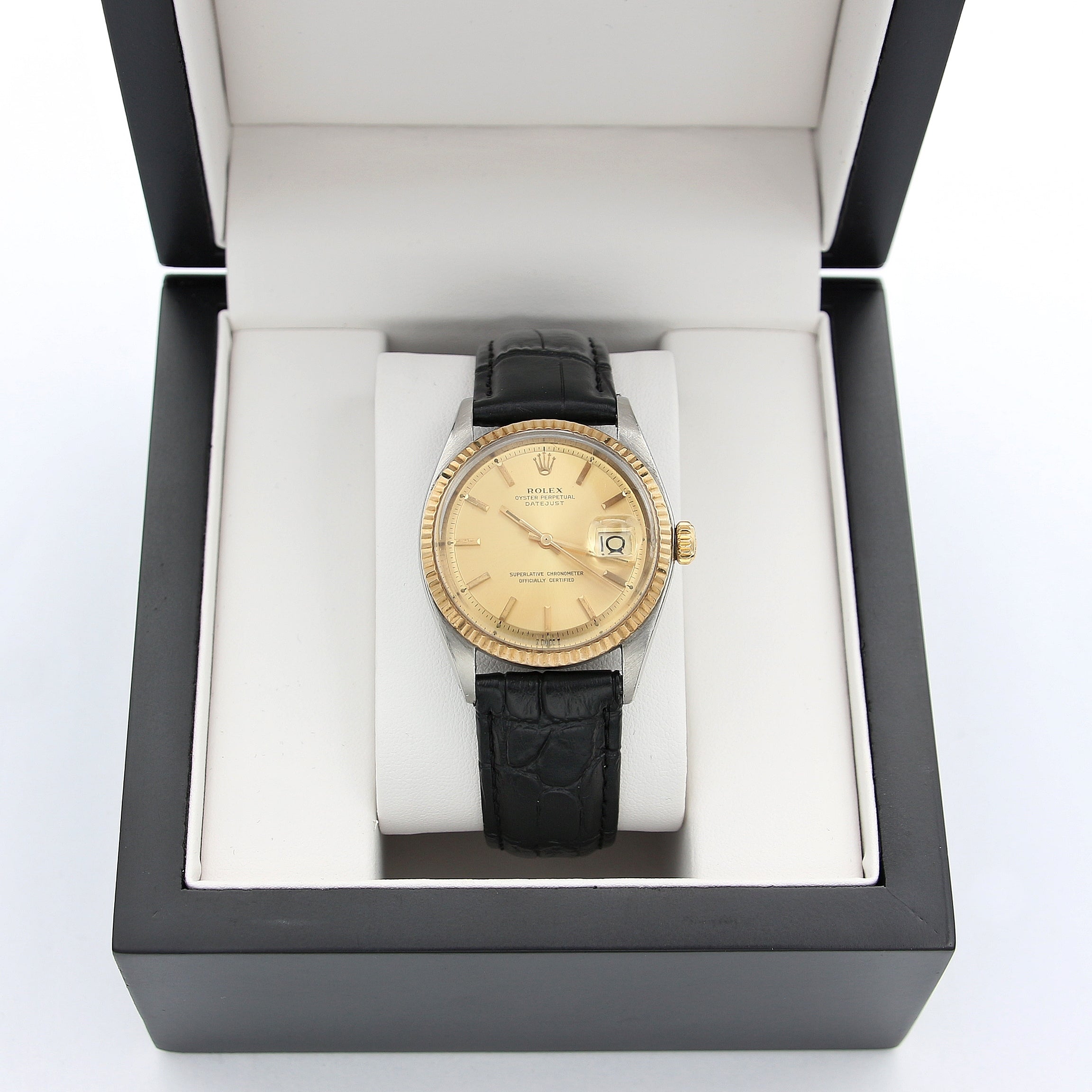 Rolex Datejust ref. 1601 - Steel/Yellow Gold - Champagne Dial  - Leather strap