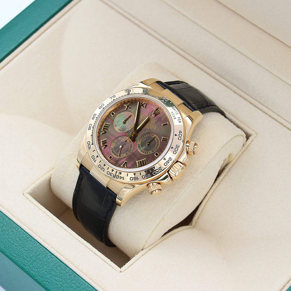 Rolex Daytona 116518 Leather Strap - Tahiti Dial - Full Set