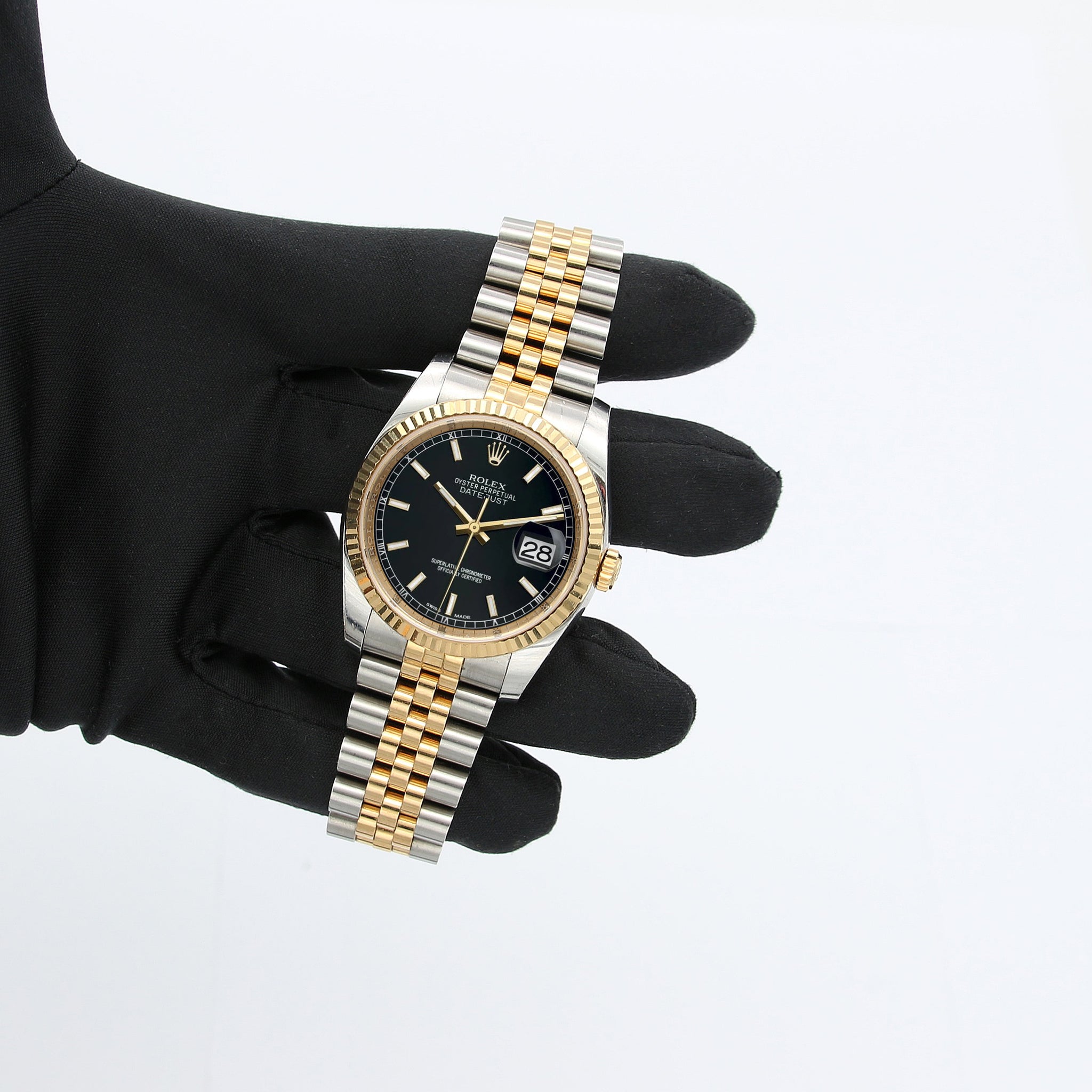 ブラック　アンサンブル Buy Watch Rolex Datejust ref. 116233 Black Dial - Full Set