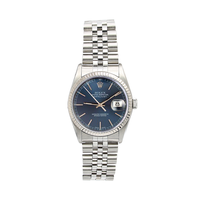Rolex Datejust 36 ref. 16234 Blue Soleil Circle Hours Dial - Full Set