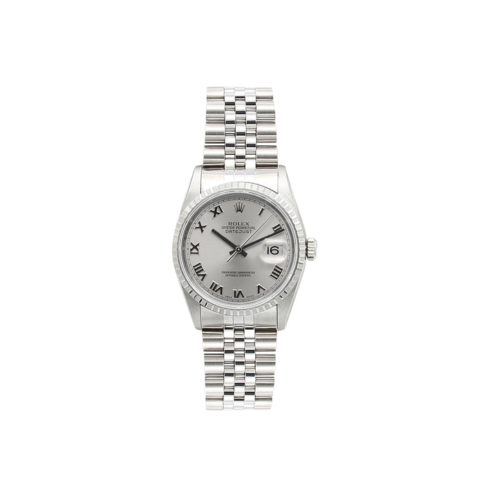 Rolex Datejust ref. 16220 Grey Roman Dial Jubilee Bracelet