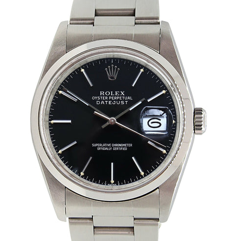Buy Watch Rolex Datejust 16200 Oyster bracelet Black Dial