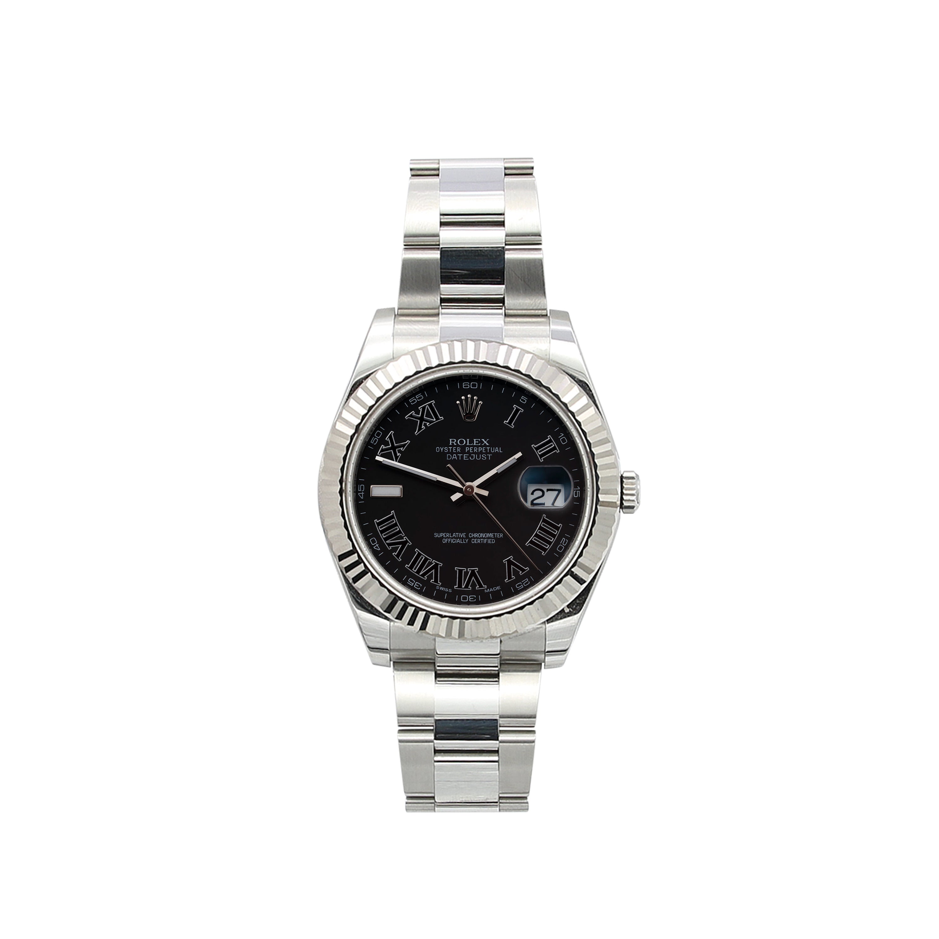 Rolex Datejust II 116334 Black Roman Dial Oyster Bracelet