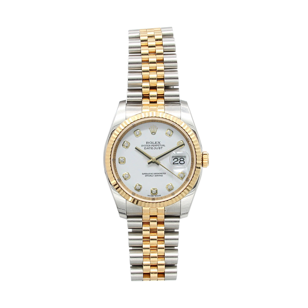 Rolex datejust gold outlet white face