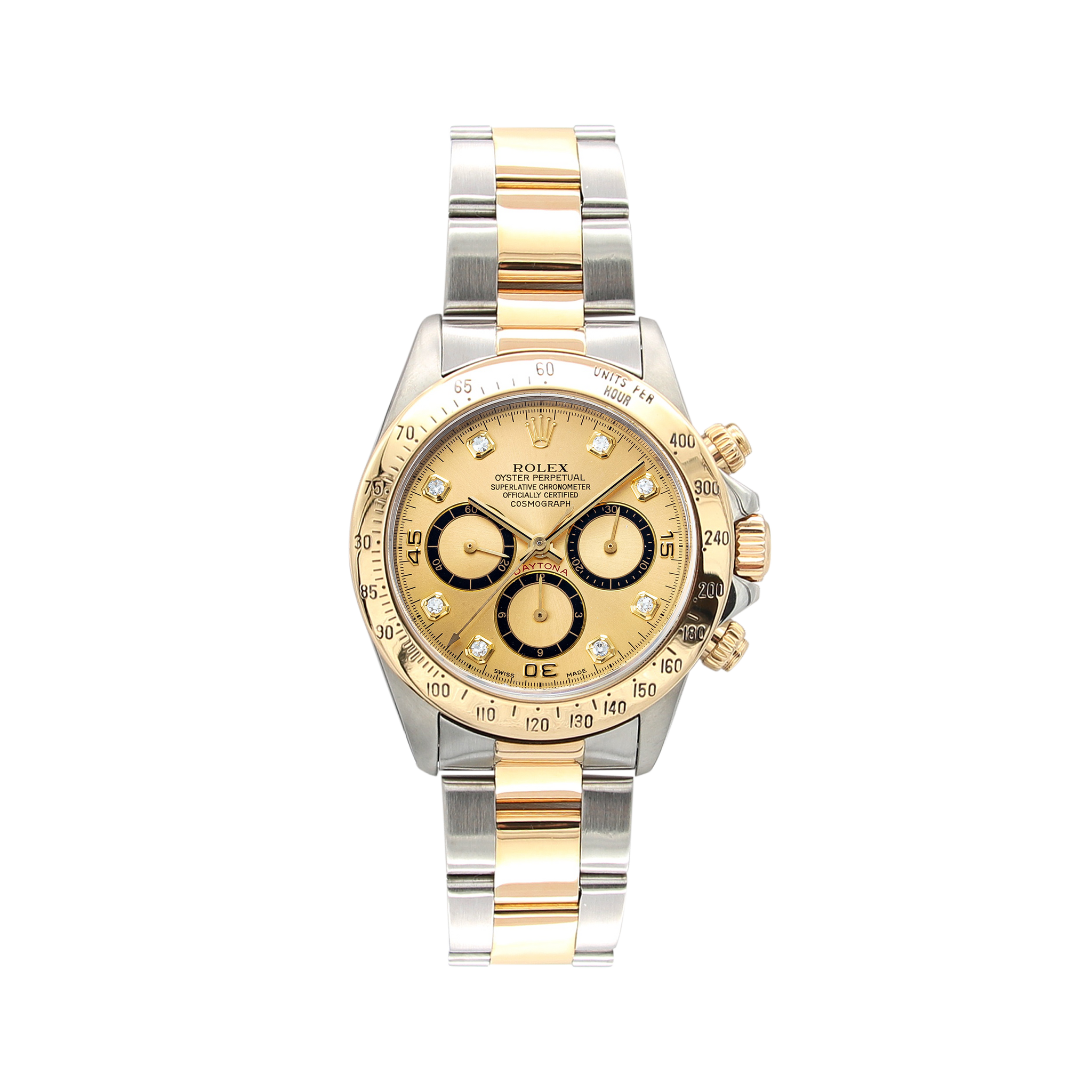 16523 Rolex Daytona ref. 16523 Steel and Gold Champagne Dial with Diamonds O ...