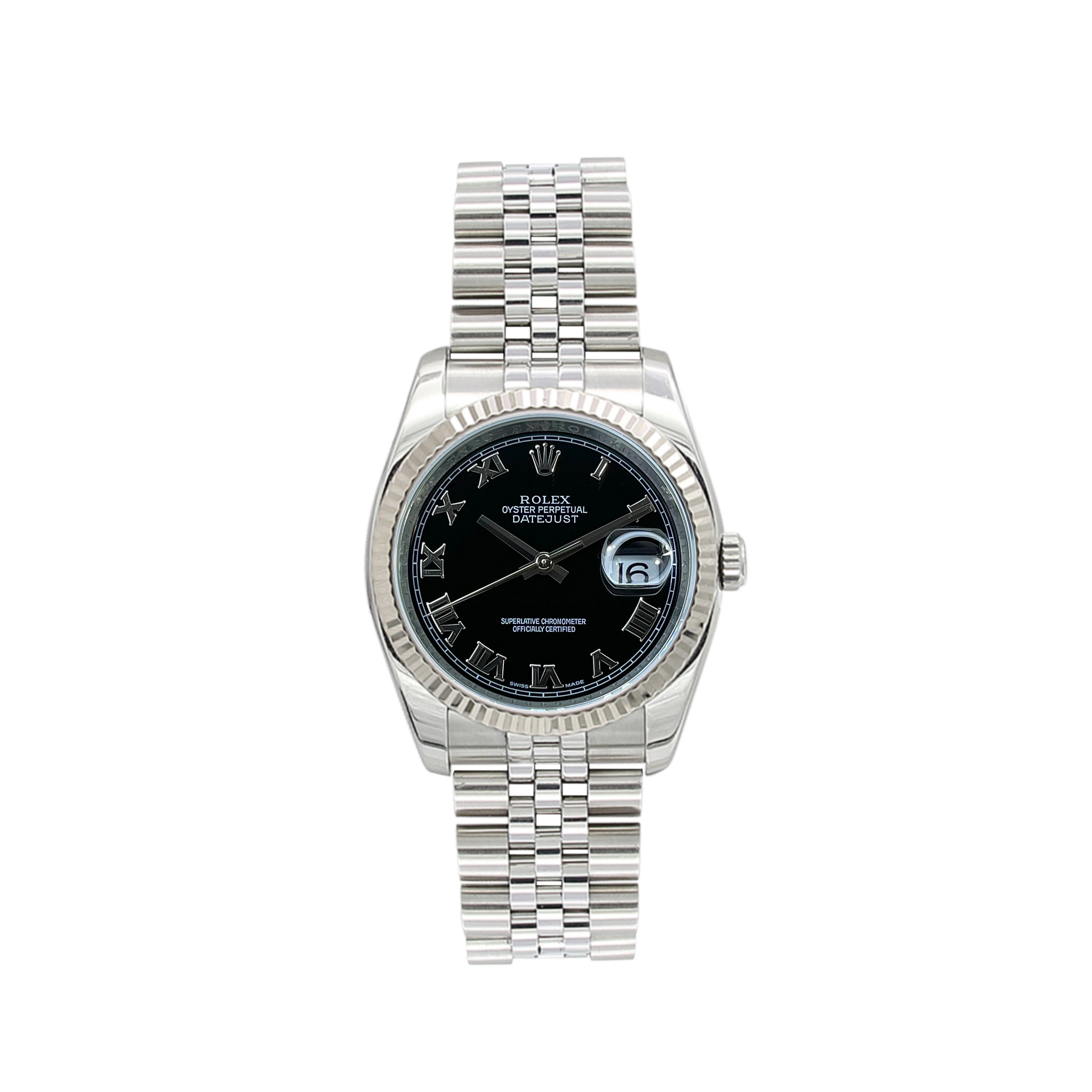 Buy Watch Rolex Datejust ref. 116234 Black Roman Dial Full Set Debonar Watches Sp. z o.o