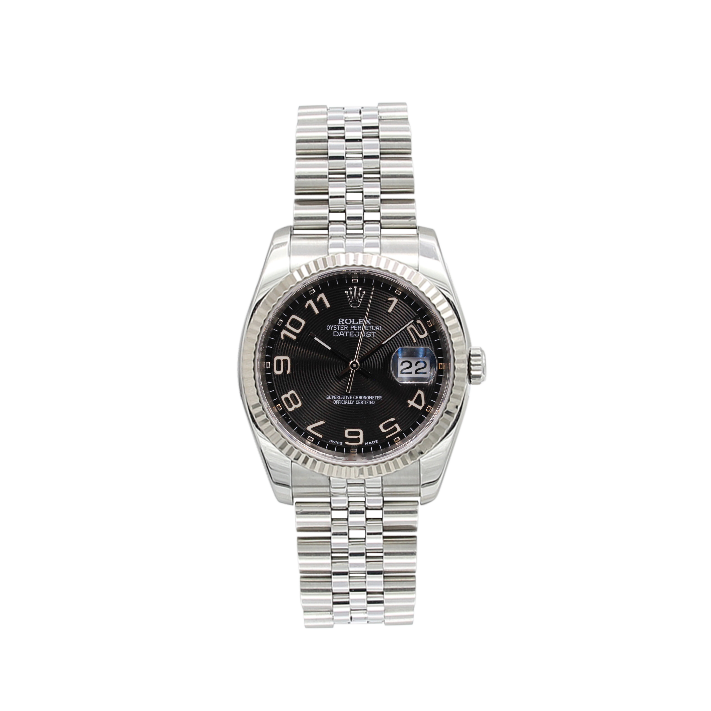 Rolex Datejust ref. 116234 Racing Concentric (Black) Dial - Jubilee - Full Set