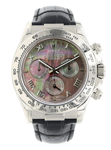 Cargar imagen en el visor de la galería, Rolex Daytona ref. 116519 Tahiti Dial - White Gold 18K - Leather Strap - Full Set
