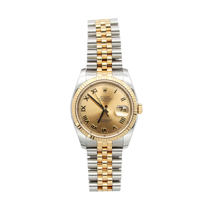 Rolex Datejust ref. 116233 Champagne Roman Dial - Jubilee Bracelet - Full Set
