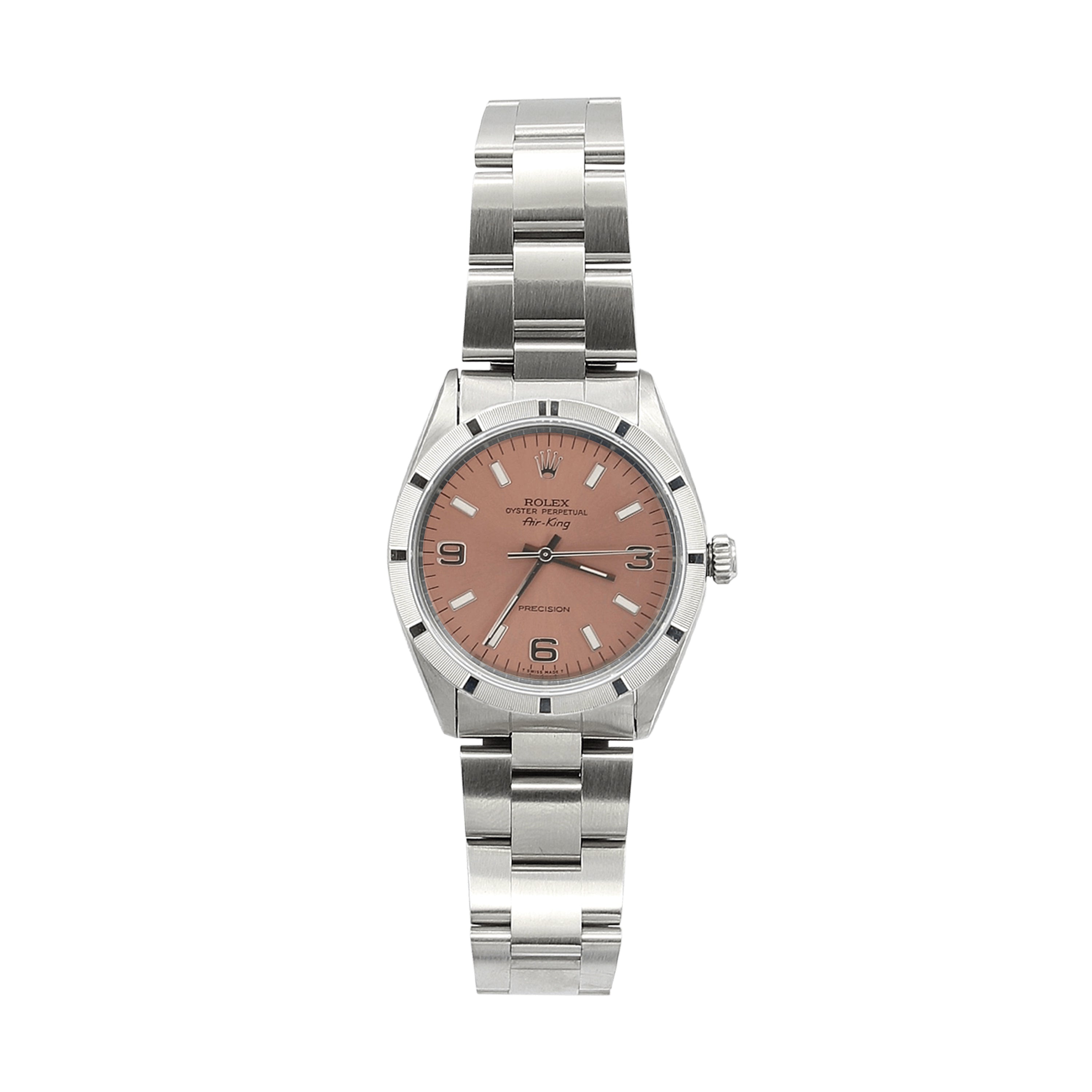 Rolex Air King ref. 14010 Salmon 3-6-9 dial - Full Set